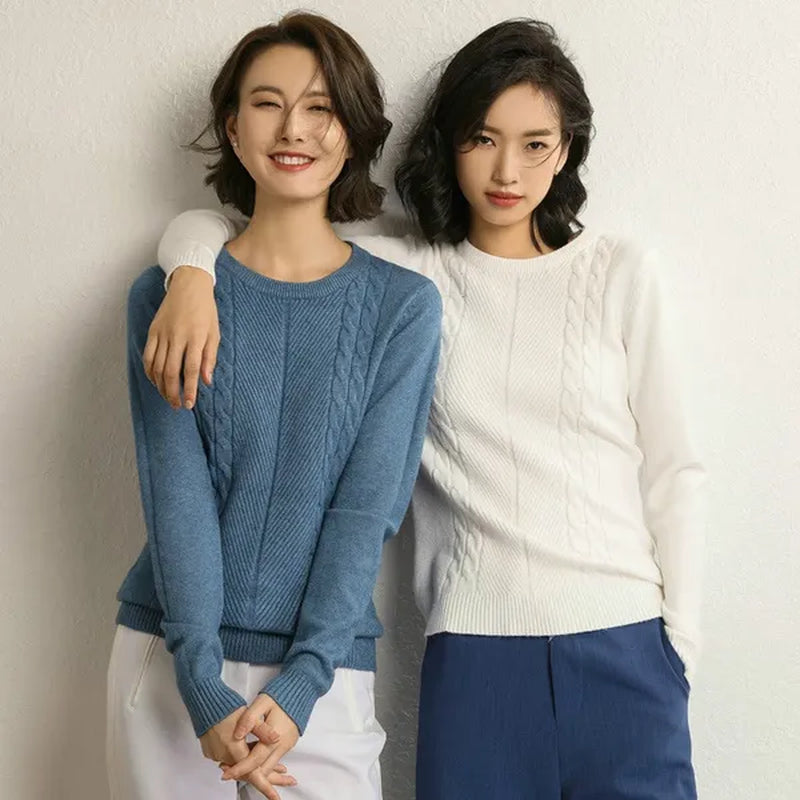 NEW 4 Colors Women Wool Pure Cashmere Sweater Fashion O-neck Soft Woman Female Warm Pull Pullovers Sweaters Plus Size S-XXL