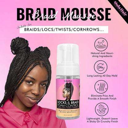 Curl Mousse for Wavy Hair Hair Foam for Locks Box Braids Curly Hair Setting, Styling Mousse for Natural Hair