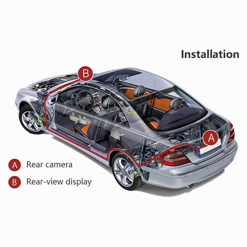 5 Inch TFT LCD Car Reverse Monitor with 12 LED Car Rear View Camera Foldable Car Monitor Display Parking System