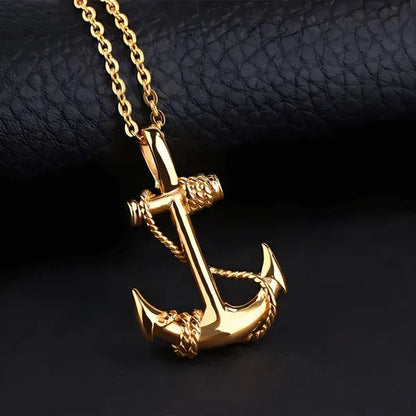 Tone Anchor Pendant Necklace Silver Plated Infinity Jewelry Anchor Men Fashion Design Simple Anchor