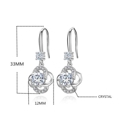 Female Fashion S925 Silver Earrings Ladies Temperament Earrings Water Drop Long Earrings Engagement Earrings Diamond Earrings