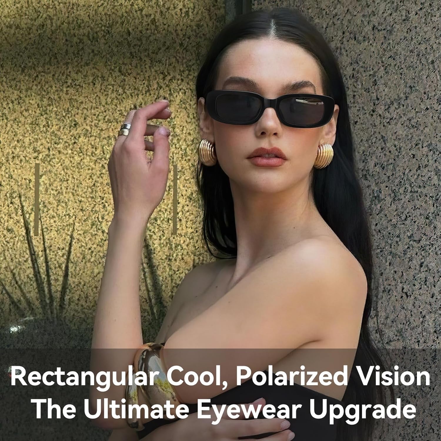 Rectangle Sunglasses for Women Men Trendy Retro Fashion Sunglasses UV 400 Protection Square Fram - WORLD TIME VISITS