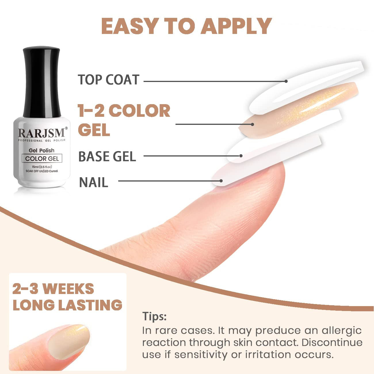 Nude Gel Nail Polish Apricot Gold Glitter Shimmer Neutral Sheer Nude Gel Polish Soak off LED UV Curing Requires Beige Pigment Jelly French Manicure Nail Gel Polish 15Ml 1 Piece for Home Salon