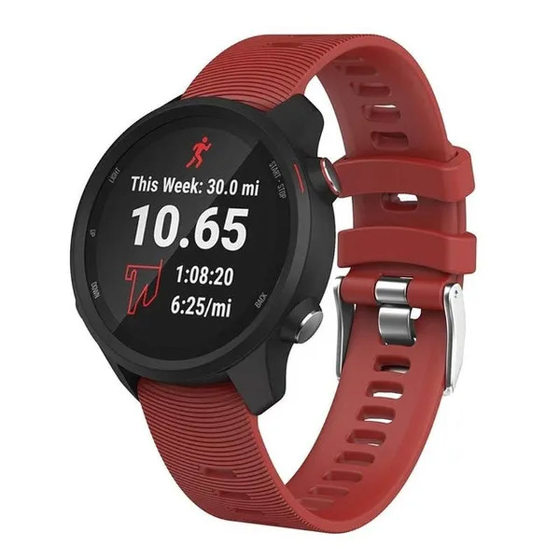 Garmin 245 Sports Watch Silicone Strap, 20mm Sports Bracelet for Forerunner 245M / 645 / Vivoactive3 / Vivomove HR