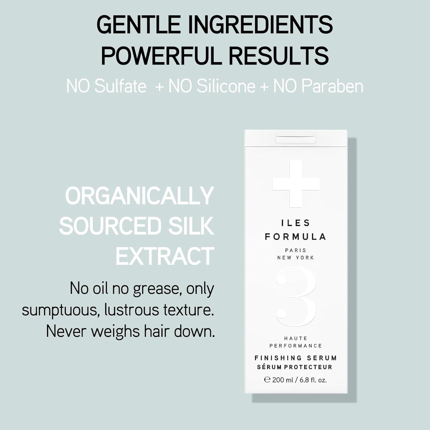 Haute Performance Finishing Serum – Style & Smooth without Weighting Hair Down, Protects Hair from Heat, Humidity, UV Rays + Color Fade - 6.8 Fl Oz (200 ML)