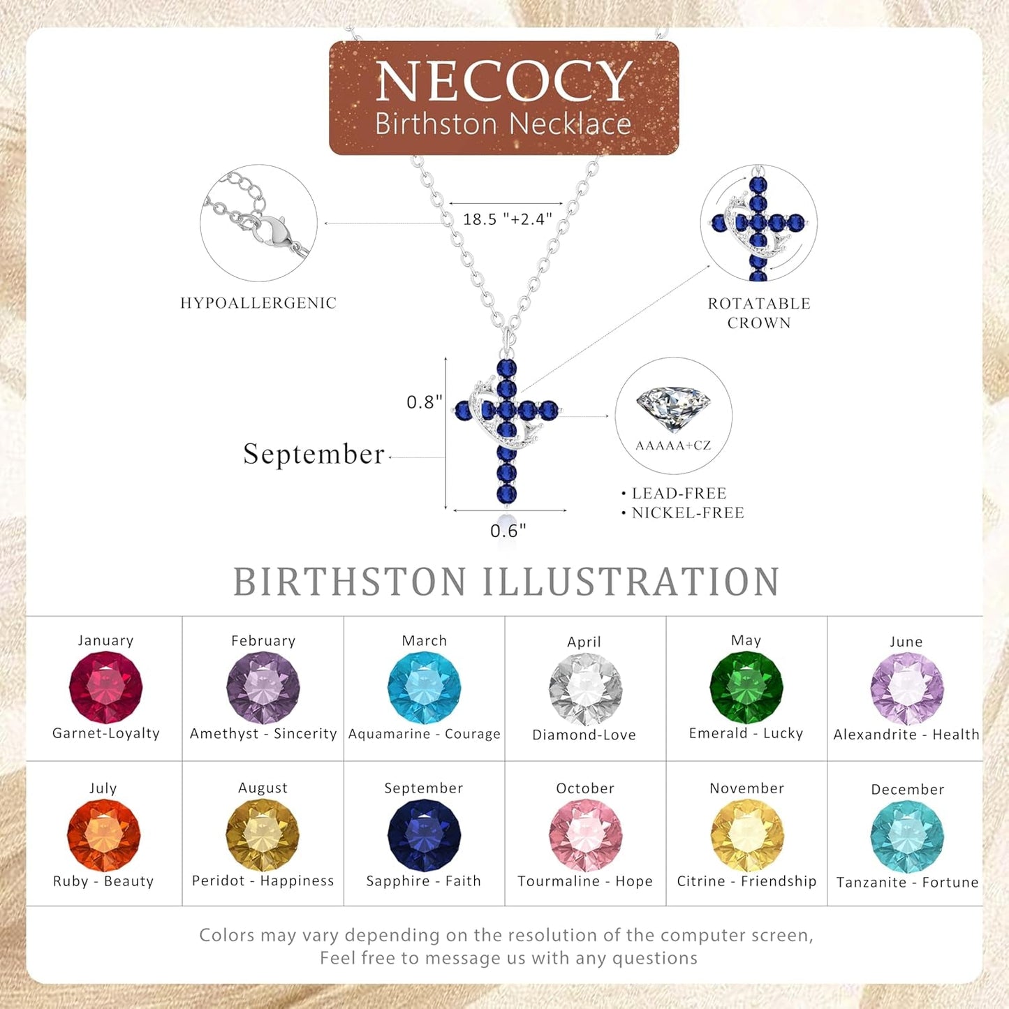 Cross Necklaces for Women Non Tarnish Dainty Gold/Silver/Rosegold Cubic Zirconia Pendant Necklace for Women Trendy Simple Gold/Silver Cross Charm Necklace Waterproof Jewelry for Women