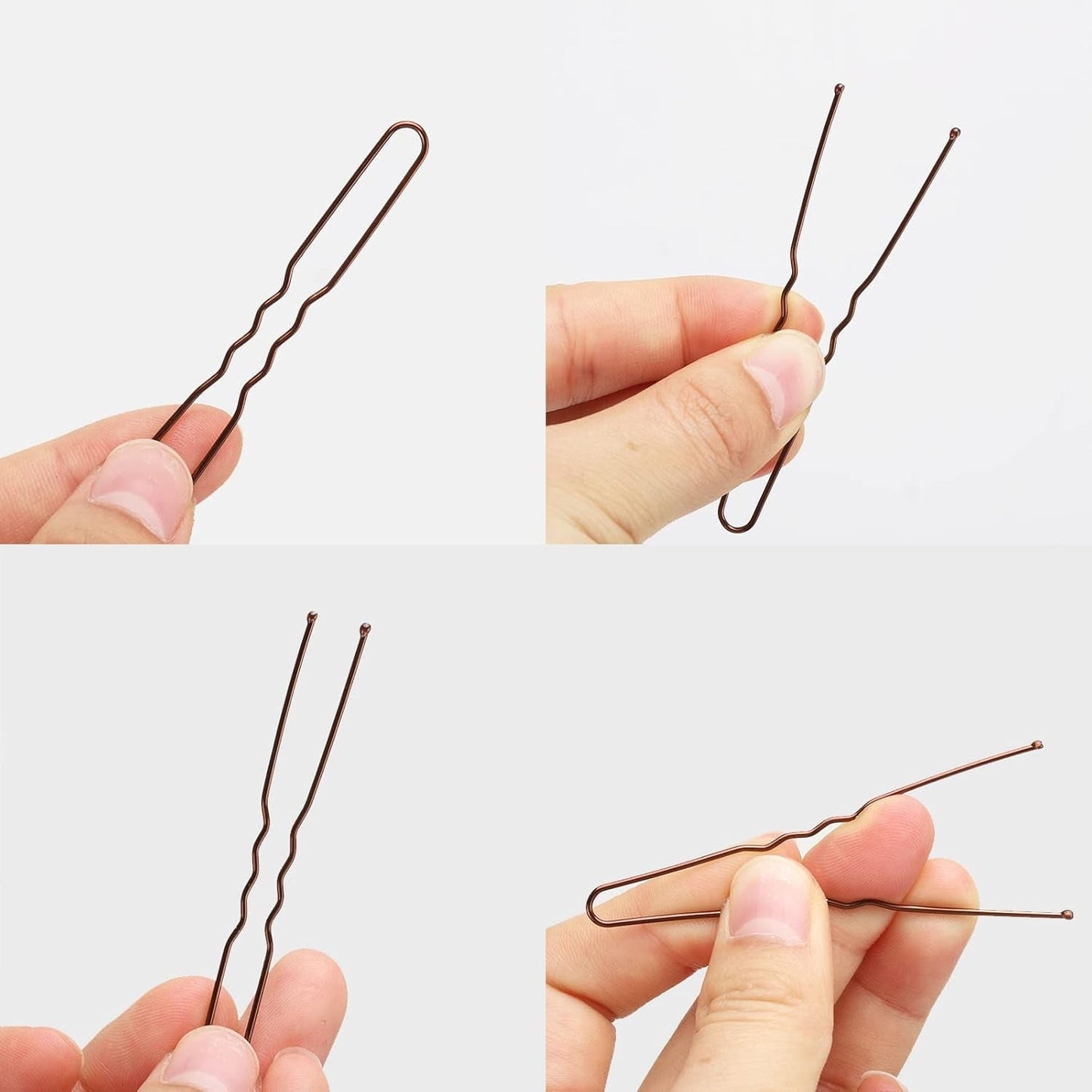 300 Hair Bun Bobby Pins U Shaped Pin Hair Grips to Clip Ballet Hair Net for Women 7 CM/2.8 Inch Brown