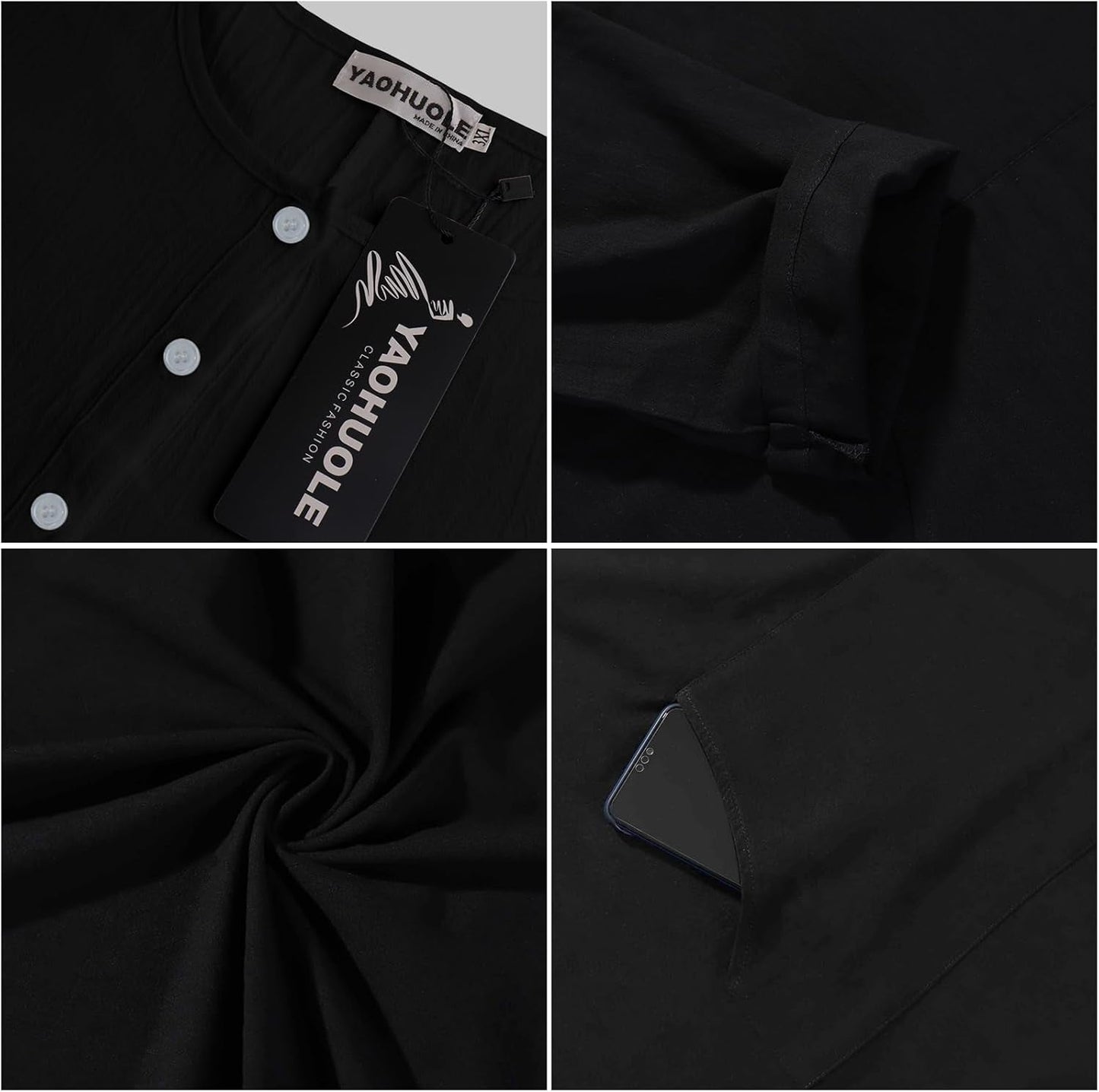 Kaftan for Men Button down Men Kaftan with Pocket Islamic Thobe for Men