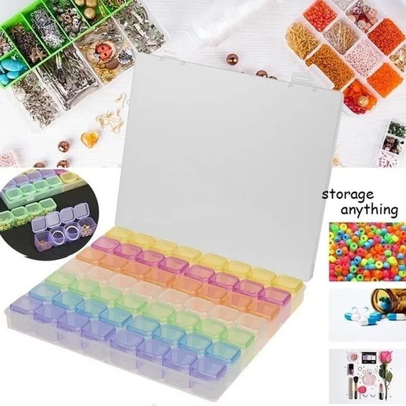 56 Grids Diamond Painting Jewelry Box Earring Embroidery Plastic Storage Case - WORLD TIME VISITS