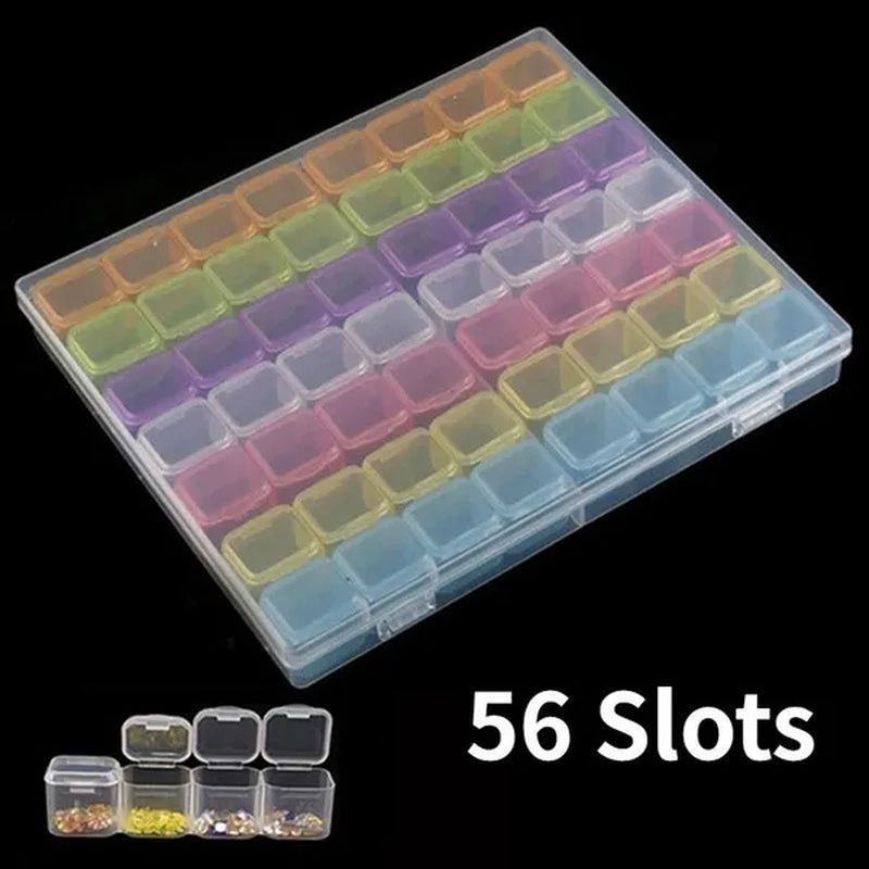56 Grids Diamond Painting Jewelry Box Earring Embroidery Plastic Storage Case