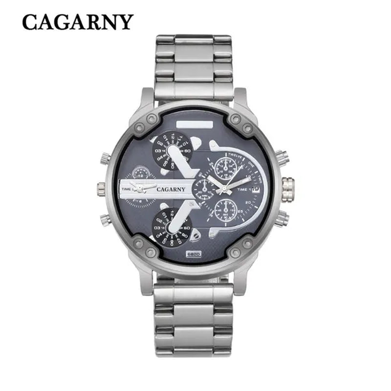 CAGARNY Brand Design Watch Man Fashion Luxury Gold Steel Bracelet Strap Quartz Wristwatches Business Male Gifts Watches NATATE
