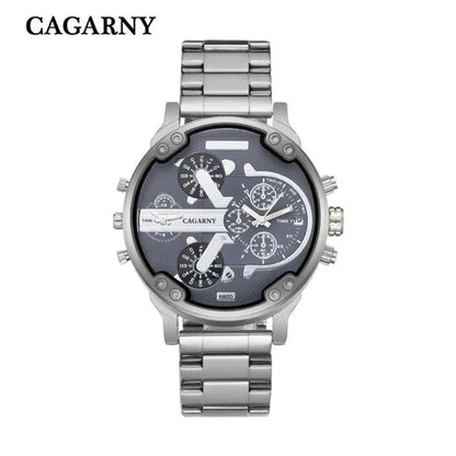 CAGARNY Brand Design Watch Man Fashion Luxury Gold Steel Bracelet Strap Quartz Wristwatches Business Male Gifts Watches NATATE