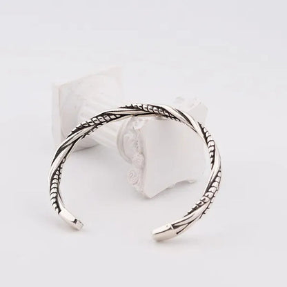 925 Sterling Silver Twisted Woven Bracelet Man Women Neutral Retro Thai Original Handmade Exquisite Unique Opening Bangle Gift