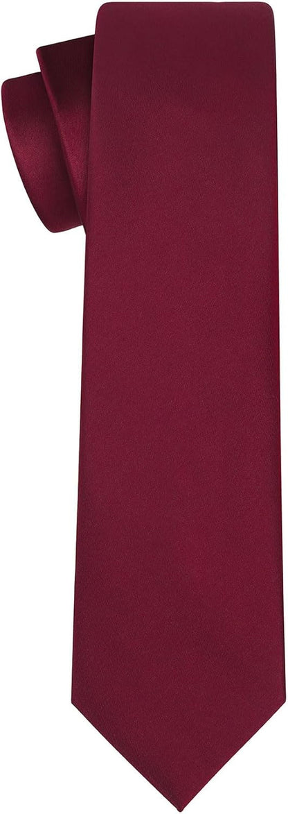 4PCS Solid Ties Satin Tie Wedding Neckties + 1 Magnetic Box