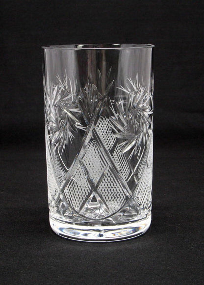 HOMEHUT Set of 3 Russian Cut Crystal HOT Tea Glasses for Metal Glass Holder Podstakannik