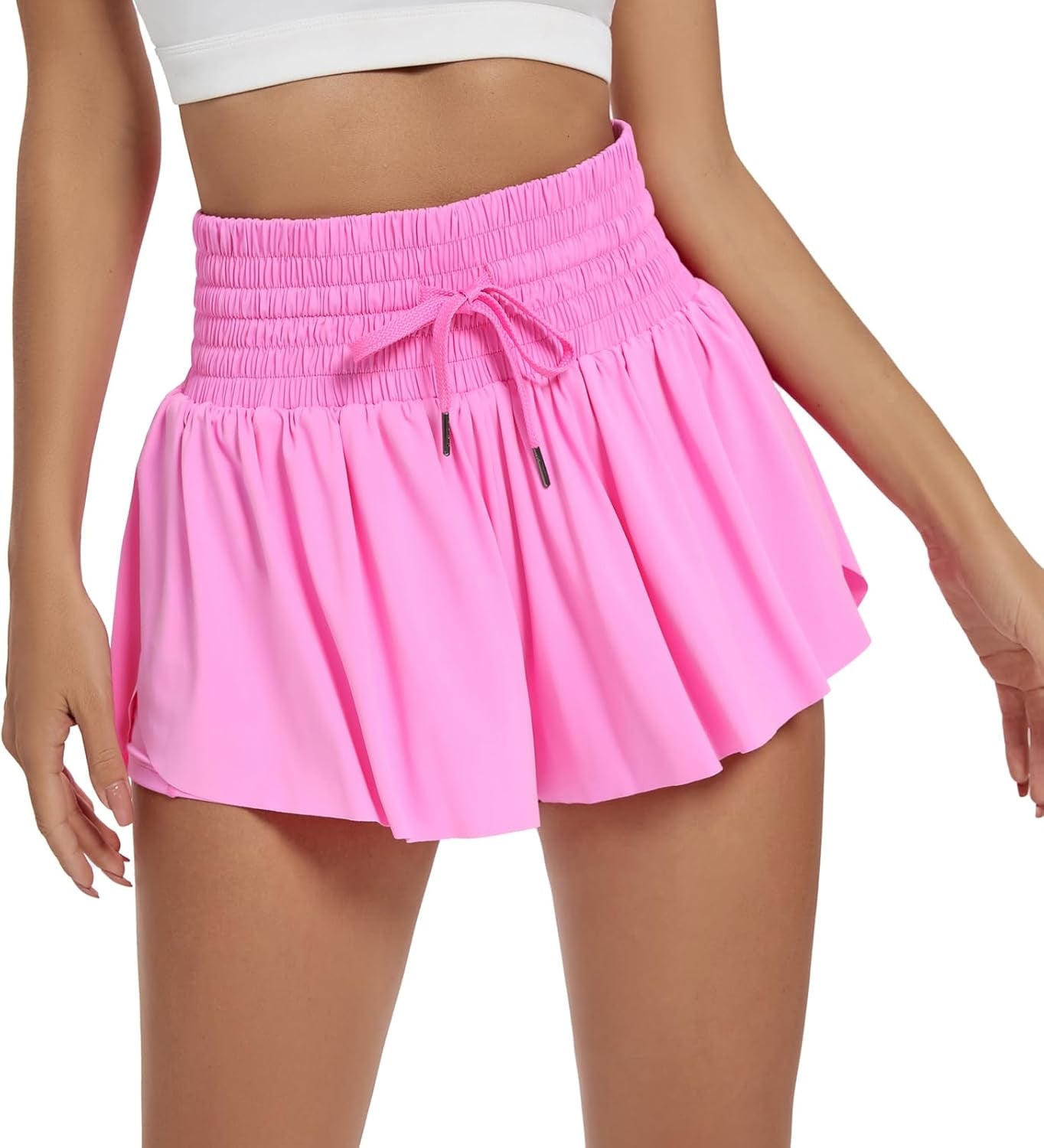 Flowy Athletic Shorts for Women Workout Running Gym Yoga High Waist Skort Sweat Skirt Cute Clothes Summer Outfits - WORLD TIME VISITS