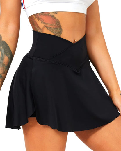 Women Tennis Skirts with Pockets High Waisted Golf Skirts Athletic Skorts Pleated Mini Skirt Workout Sport Pickleball - WORLD TIME VISITS
