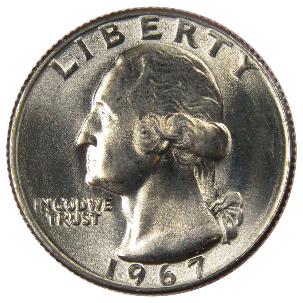1967 Washington Quarter Coin, BU Uncirculated Mint State, 25C Collectible Master Coins - WORLD TIME VISITS