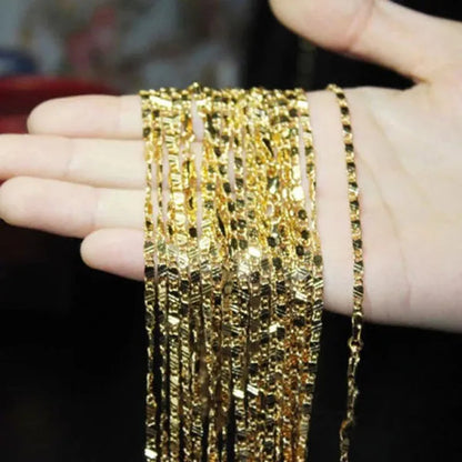 New Fashion Luxury Exquisite Men and Women Fashion Solid  Chain Necklace 2mm Wide and Thin Necklace Bridal Wedding Engagement High Jewelry Size: 16-30 Inches