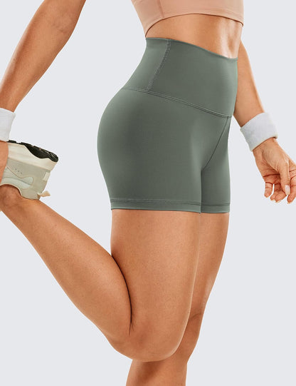 Women'S Naked Feeling Biker Shorts - 3 Inches High Waisted Yoga Workout Running Spandex