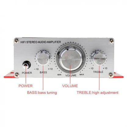 2CH Hi-Fi Car Stereo Amplifier Support CD / DVD / MP3 Input with Remote Control for Car Motorcycle Home