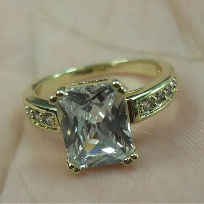 Natural 3.58CT White Diamond 14K Yellow Gold Wedding Ring Size 6-10