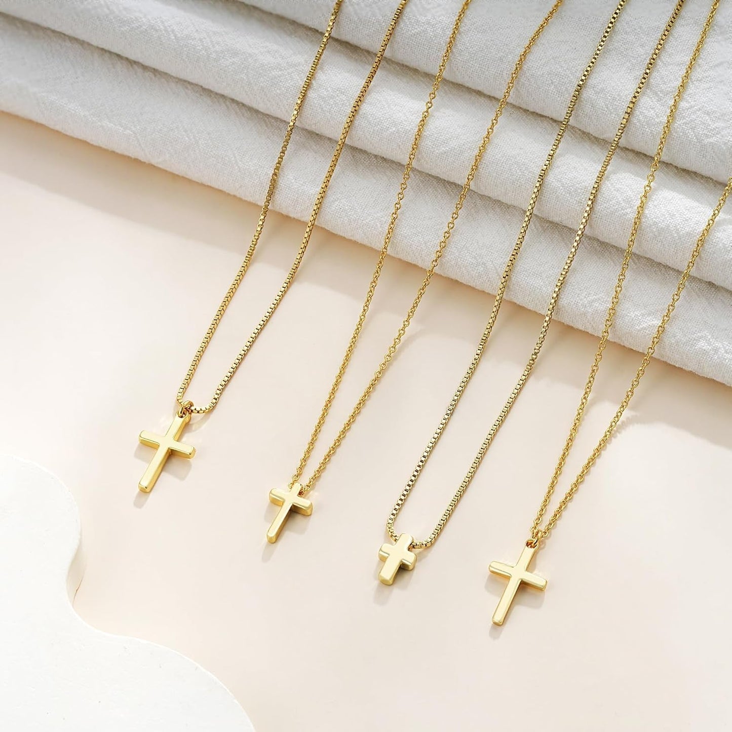 Cross Necklace for Women Trendy - Dainty 14K Gold Plated Cross Choker Pendant Necklaces Simple Tiny Cute Necklace Christian Baptism Religious Faith Jewelry Gift for Women