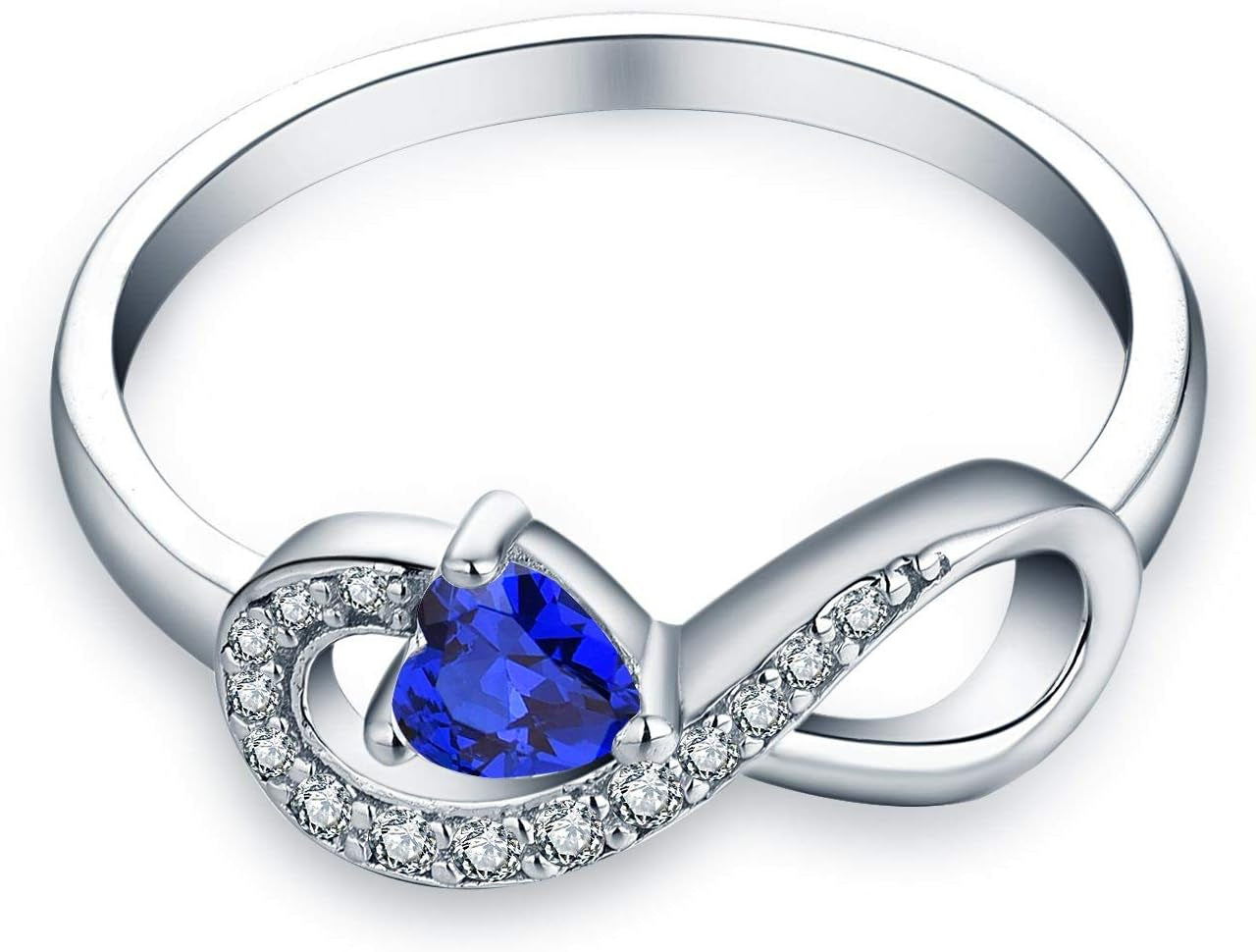 Infinity Heart Promise Rings for Her Sterling Silver Friendship Ring