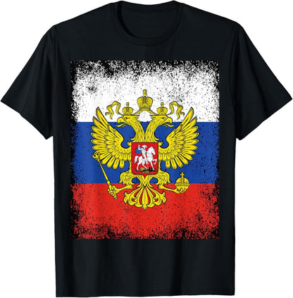 Russia Flag Russia Russian Federation Coat of Arms Moscow T-Shirt
