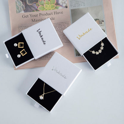 50Pcs Custom Logo Cardboard Jewelry Ring Necklace Gift Storage Box Slide Drawer - WORLD TIME VISITS