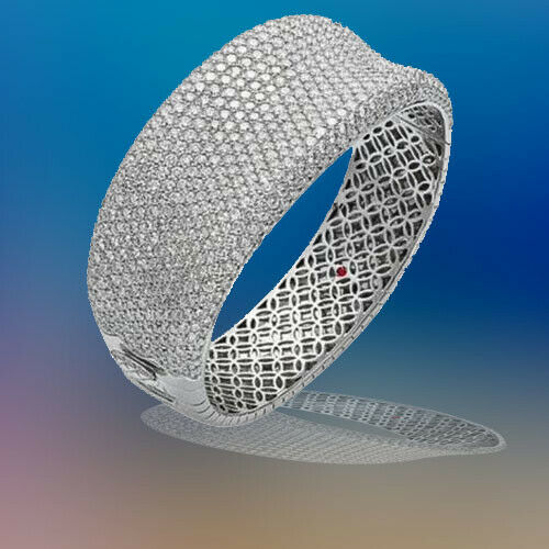 ROBERTO COIN STAMPED ORIGINAL BANGLE DIAMOND ROUND BRILLIANT PRONG SET DIAMOND - WORLD TIME VISITS