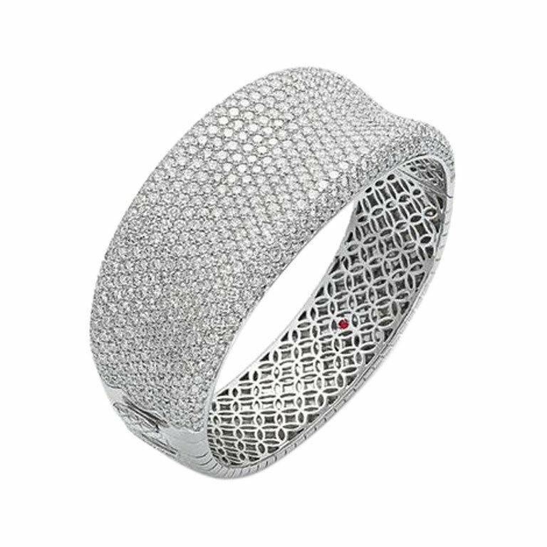 ROBERTO COIN STAMPED ORIGINAL BANGLE DIAMOND ROUND ADJUSTABLE SIZE NO BOX NO PAPER