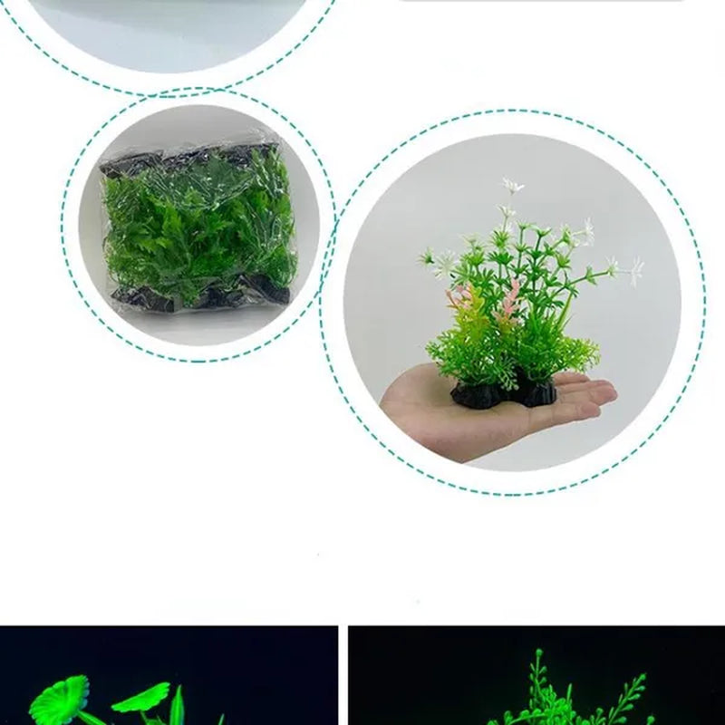 1Pcs Artificial Aquarium Decor Plants Water Weeds Ornament Aquatic Plant Fish Tank Grass Decoration Accessories