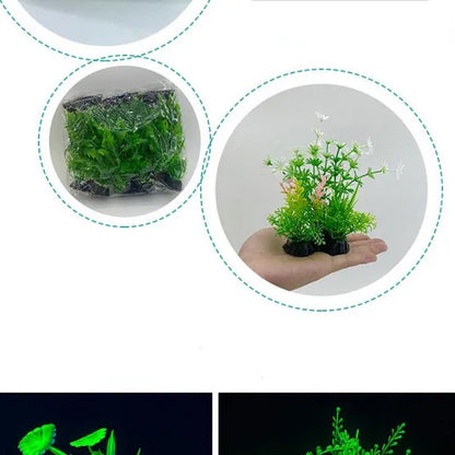 1Pcs Artificial Aquarium Decor Plants Water Weeds Ornament Aquatic Plant Fish Tank Grass Decoration Accessories
