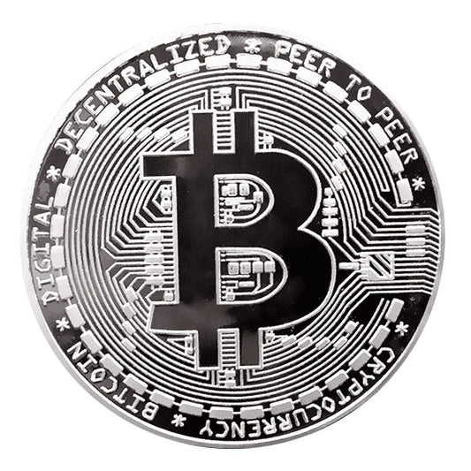 Art Gold Plated Bitcoin Collection Coin (1 Pc) (Silver) Master Coins - WORLD TIME VISITS