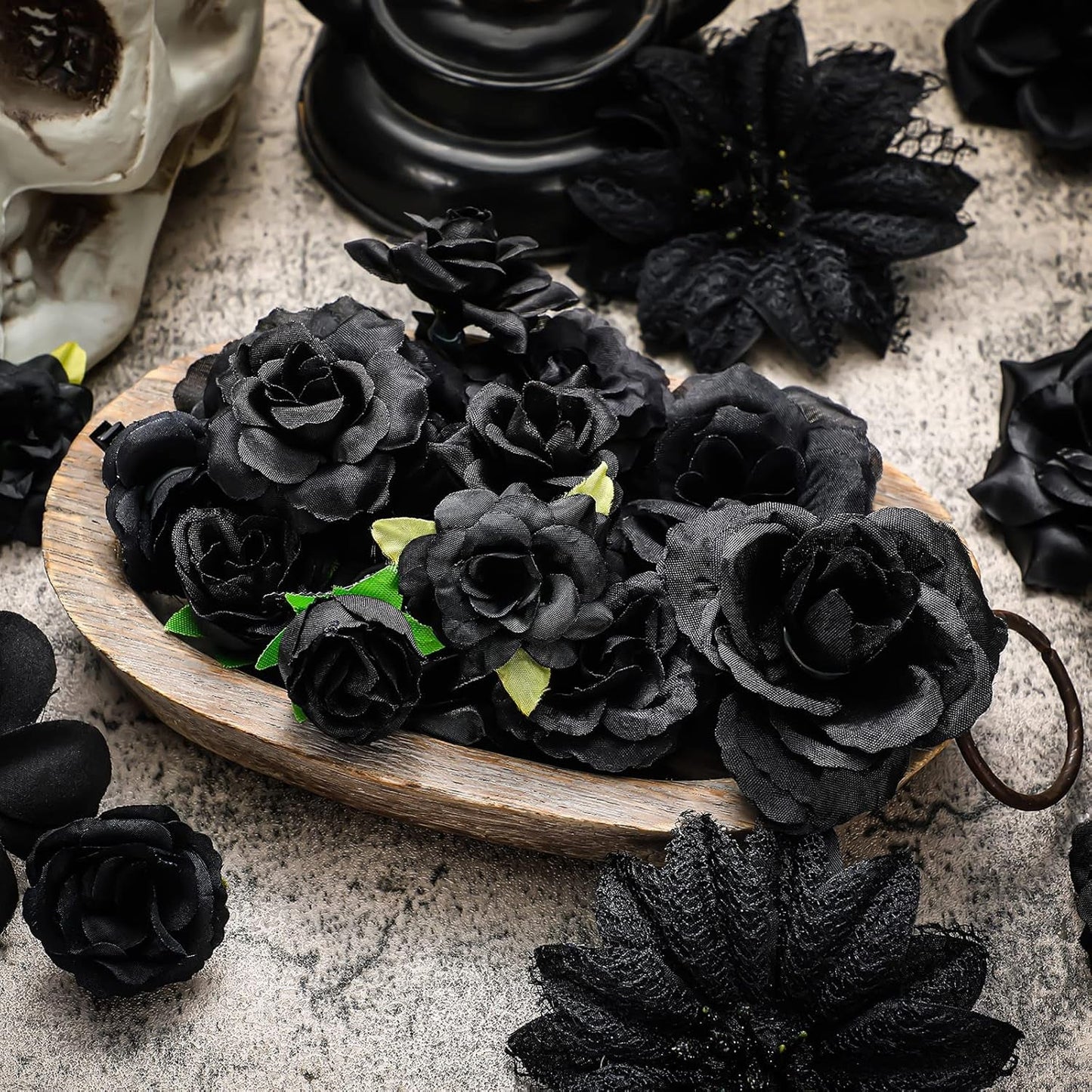 21 Pcs Flower Hair Clip Rose Hair Clips Barrettes for Women Flower Accessories Boho Bride Claw Clip Hairpin Brooch Pin Headpiece for Wedding(Black)
