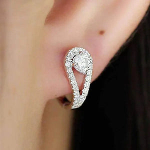 1 Pair Diamond Huggie Earrings for Women Bridal Wedding Earrings Jewelry Gift