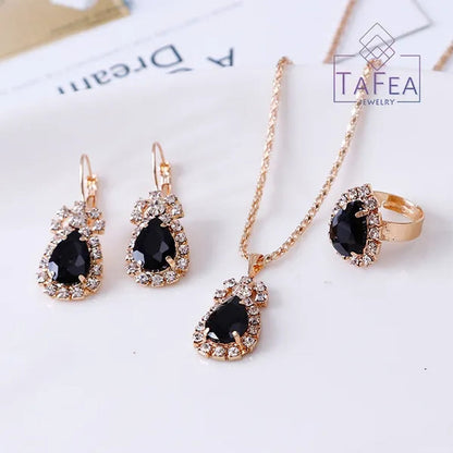4 Pieces / Set Luxury Necklace Set Engagement Ring Earrings Pendant Beautiful  Wedding Jewelry Set