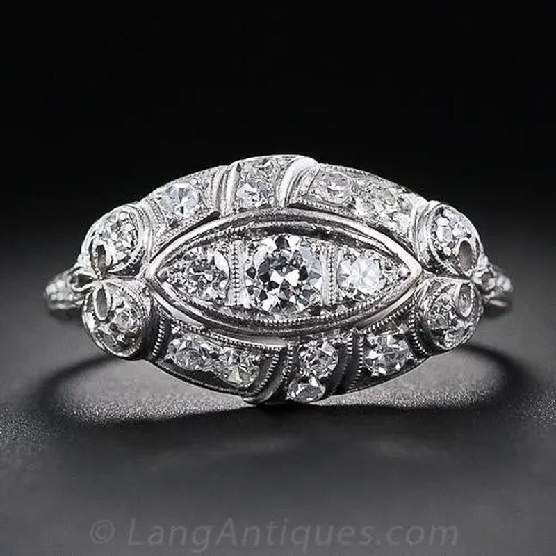 Womens Vintage Jewelry 925 Sterling Silver Ring Round Cut3.67CT Paved Diamond Antique Proposal Gift Rings Bridal Wedding Band Size 6-10