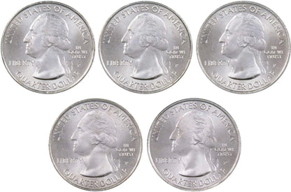 2011 P National Park Quarter 5 Coin Set Uncirculated Mint State 25C Collectible Master Coins