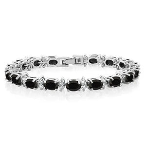 Gem Stone King 925 Sterling Silver Gorgeous Oval and Round Sparkling Cubic Zirconia CZ Tennis Bracelet Jewelry Gift