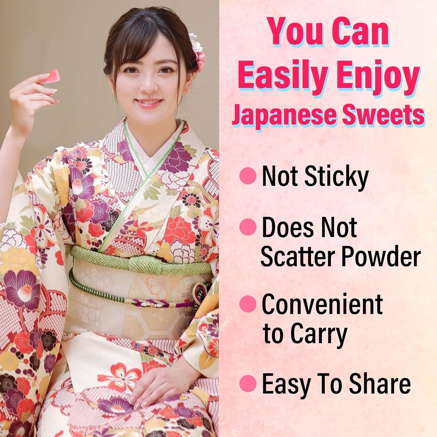 Japanese Sakura Mochi Candies, Real Traditional Cherry Blossom Rice Cakes, 300G/10.58Oz, Japanese Snacks, Japanese Candy, Individually Wrapped - WORLD TIME VISITS