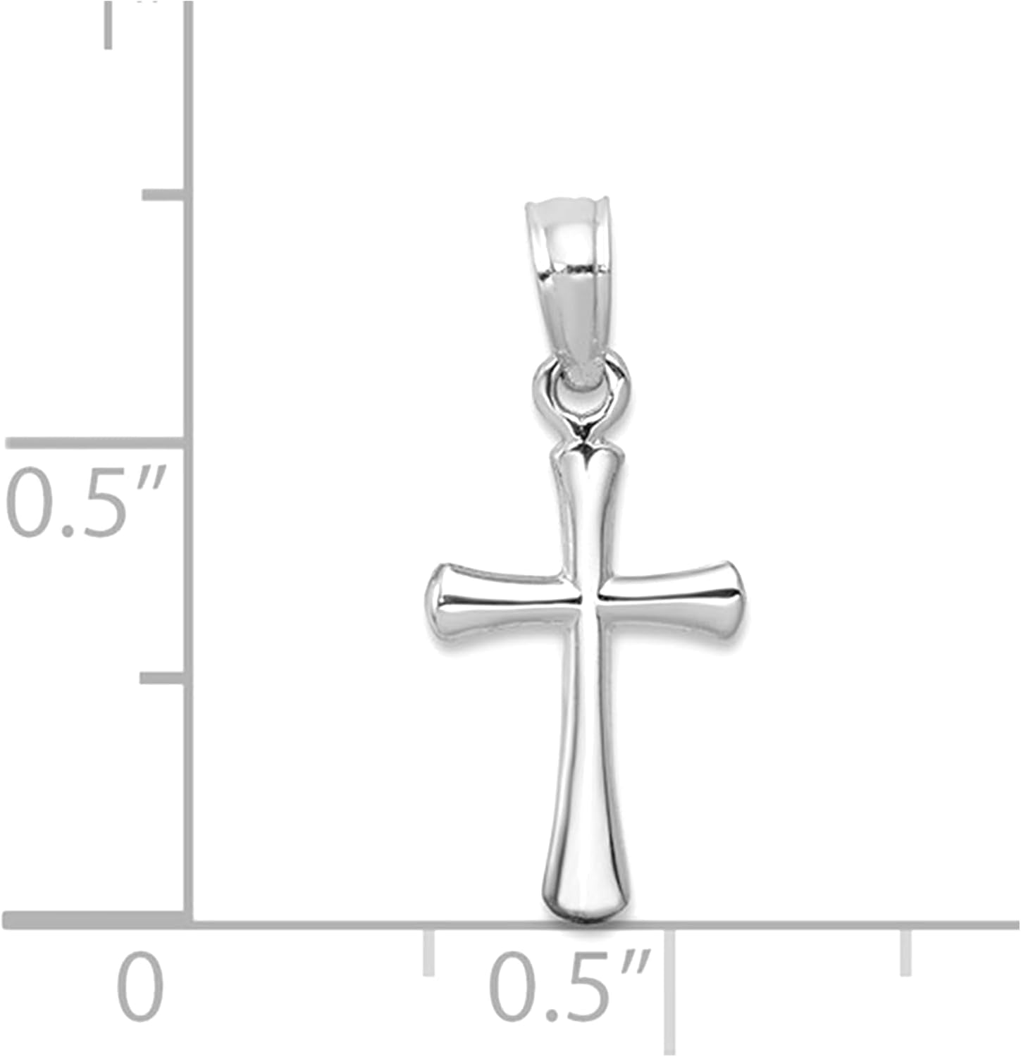 14K Gold High Polished Beveled Cross Pendant, 18X11Mm - WORLD TIME VISITS
