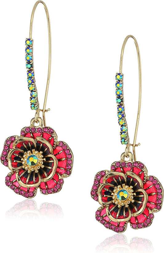 Rose Dangle Earring Color - WORLD TIME VISITS