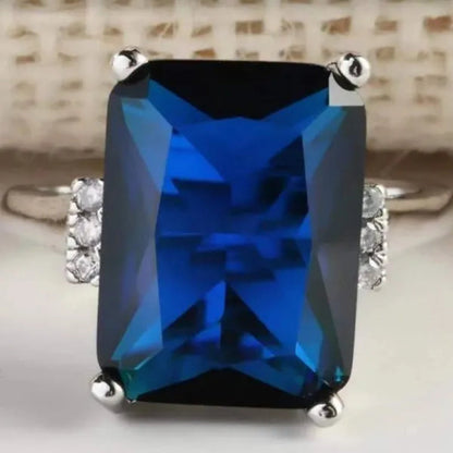 Fashion Princess engagement jewelry 16.42ct natural Aquamarine multicolor wedding commitment ring size 5-11