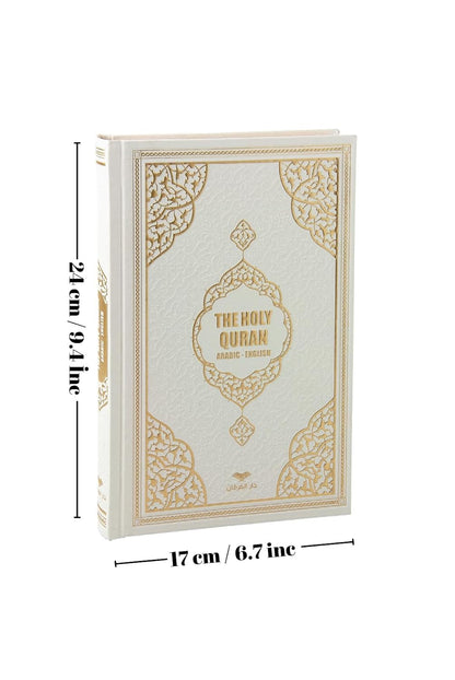The Holy Quran: English Translation of the Noble Qur'An | English Translate Thermo Leather Covered Quran | Quran Size: 6.7*9.4 Inch / 17*24 Cm | (White, Quran)