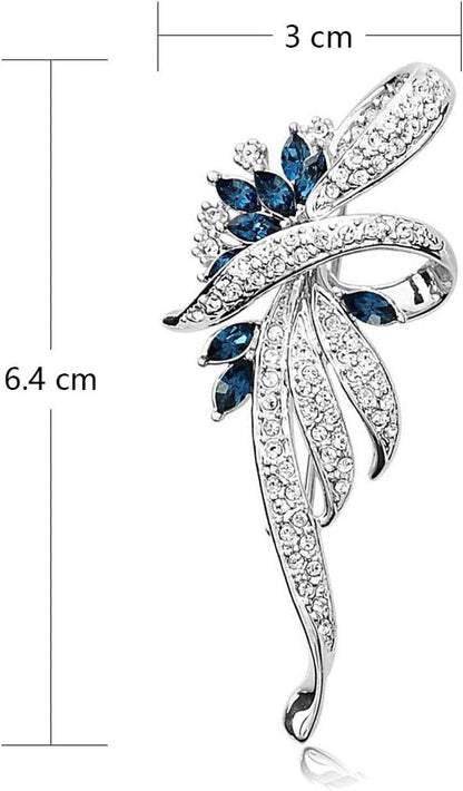 Created Crystal Brooch Fancy Vintage Style Flower Brooch Pin for Women, Girls, Ladies with Blue/Purple Created Crystal | Vintage Fashion | Brooches and Pins for Women | Ladies Jewelry