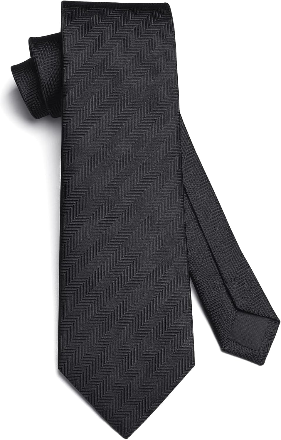Mens Solid Ties Formal Business Woven Tie and Pocket Square Cufflinks Set Classic Silk Satin Necktie Wedding