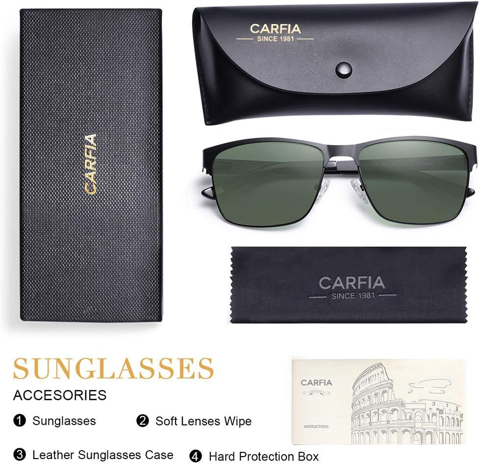 Metal Mens Sunglasses Polarized UV400 Protection for Driving Fishing Hiking Golf Everyday Use CA5225