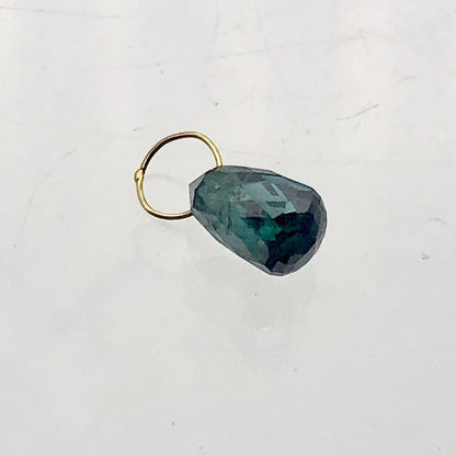 Blue Diamond Briolette 18K Gold Pendant | .8 Cts | 6X4Mm |